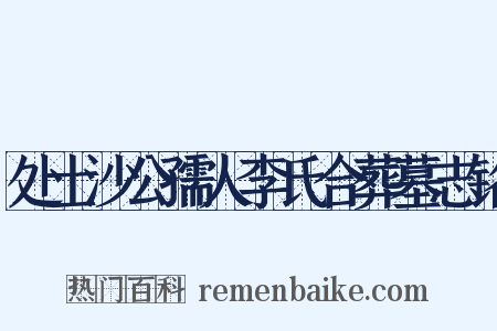 处士沙公孺人李氏合葬墓志铭是什么意思的图片